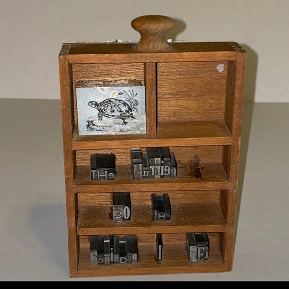 Unbranded Wall Decor Vintage Printers Block Drawer With Blocks Wall